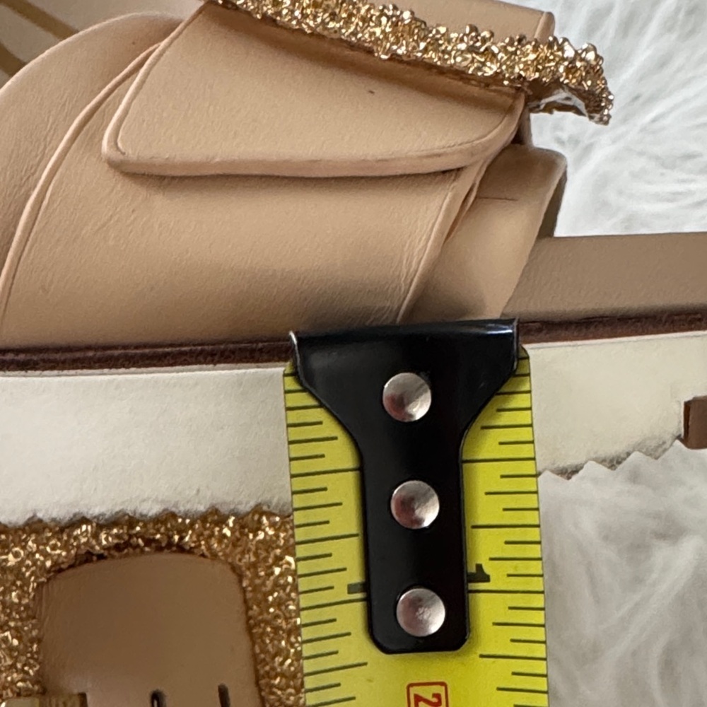 Sam Edelman Ariane Natural Slide Sandals with Glittering Gold Buckles size 7.5 - Picture 13 of 13